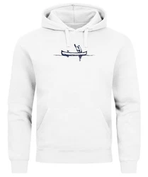 Neverless Hoodie Herren Familie Kanu Outdoor Print Dunkelblau/Blau/Weiß/Schwarz