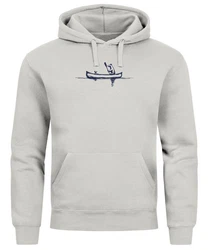 Neverless Hoodie Herren Familie Kanu Outdoor Print Dunkelblau/Blau/Grau/Hellgrau