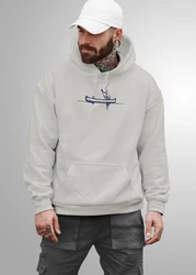Neverless Hoodie Herren Familie Kanu Outdoor Print Dunkelblau/Blau/Grau/Hellgrau