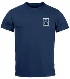Print-Shirt Herren T-Shirt Anker Motiv Brust Batch Logo Fashion Streetstyle mit Print