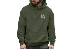 Neverless Hoodie Herren Anker Logo Dunkelgrün/Grün