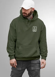 Neverless Hoodie Herren Anker Logo Dunkelgrün/Grün