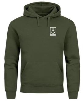Neverless Hoodie Herren Anker Logo Dunkelgrün/Grün Neverless Hoodie Herren Anker Logo Dunkelgrün/Grün