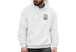 Neverless Hoodie Herren Anker Logo Weiß/Creme/Grau/Schwarz/Hellblau