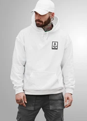 Neverless Hoodie Herren Anker Logo Weiß/Creme/Grau/Schwarz/Hellblau