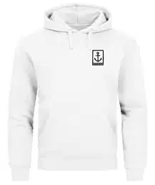 Hoodie Hoodie Herren Anker Logo Maritim Print Aufdruck Motiv
