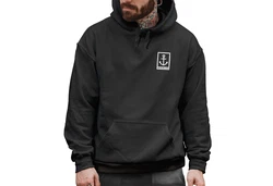 Neverless Hoodie Herren Anker Logo Schwarz