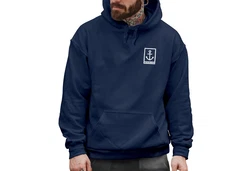 Neverless Hoodie Herren Anker Logo Dunkelblau/Blau