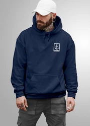 Neverless Hoodie Herren Anker Logo Dunkelblau/Blau