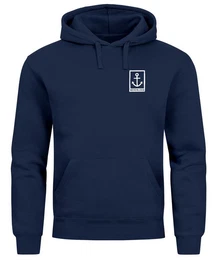 Hoodie Hoodie Herren Anker Logo Maritim Print Aufdruck Motiv