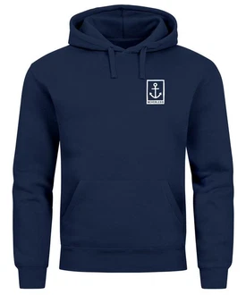 Neverless Hoodie Herren Anker Logo Dunkelblau/Blau Neverless Hoodie Herren Anker Logo Dunkelblau/Blau