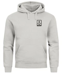 Neverless Hoodie Herren Anker Logo Grau/Hellgrau/Beige