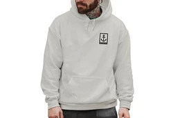 Neverless Hoodie Herren Anker Logo Grau/Hellgrau/Beige