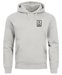 Neverless Hoodie Herren Anker Logo Grau/Hellgrau/Beige