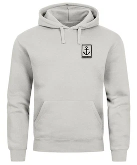 Neverless Hoodie Herren Anker Logo Grau/Hellgrau/Beige Neverless Hoodie Herren Anker Logo Grau/Hellgrau/Beige