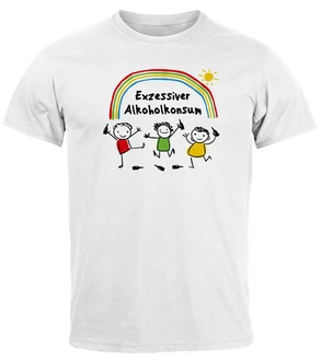 MoonWorks Herren T-Shirt Exzessiver Alkoholkonsum Fun-Shirt Spruch
