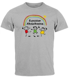 Print-Shirt Herren T-Shirt Exzessiver Alkoholkonsum Fun-Shirt Spruch lustig mit Print