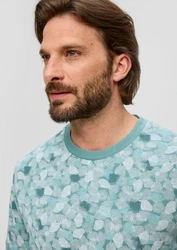 s.Oliver Kurzarmshirt T-Shirt Grün/Mintgrün
