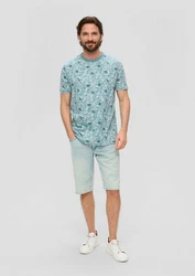 s.Oliver Kurzarmshirt T-Shirt Grün/Mintgrün