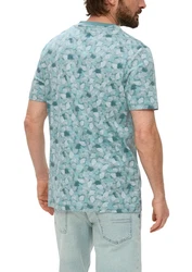 s.Oliver Kurzarmshirt T-Shirt Grün/Mintgrün