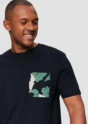 QS Kurzarmshirt T-Shirt aus Jersey mit Print Dunkelgrün/Dunkelblau/Grau/Blau