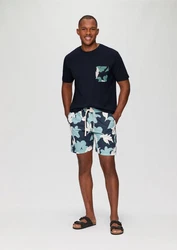 QS Kurzarmshirt T-Shirt aus Jersey mit Print Dunkelgrün/Dunkelblau/Grau/Blau