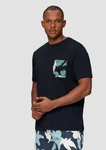 QS Kurzarmshirt T-Shirt aus Jersey mit Print Dunkelgrün/Dunkelblau/Grau/Blau