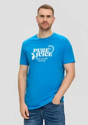 s.Oliver Kurzarmshirt mit Frontprint Artwork Blau/Türkis