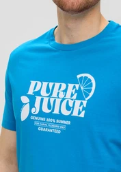 s.Oliver Kurzarmshirt mit Frontprint Artwork Blau/Türkis
