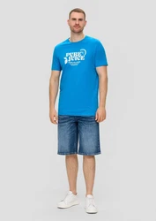 s.Oliver Kurzarmshirt mit Frontprint Artwork Blau/Türkis