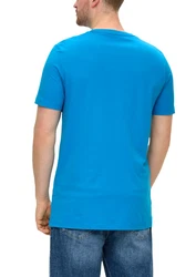 s.Oliver Kurzarmshirt mit Frontprint Artwork Blau/Türkis