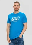 s.Oliver Kurzarmshirt mit Frontprint Artwork Blau/Türkis