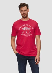 s.Oliver Kurzarmshirt Printshirt Rot/Rosa