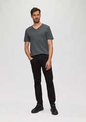 s.Oliver T-Shirt mit V-Ausschnitt Dunkelgrau/Grau/Hellgrau