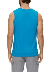 s.Oliver Shirttop Artwork Hellblau/Grau/Türkis