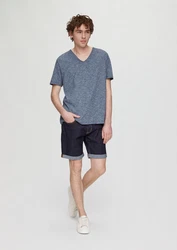 QS Kurzarmshirt V-Ausschnitt Grau/Dunkelblau/Blau/Hellblau