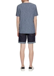 QS Kurzarmshirt V-Ausschnitt Grau/Dunkelblau/Blau/Hellblau