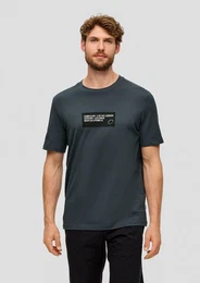 Kurzarmshirt T-Shirt aus Baumwoll-Jersey mit Frontprint Artwork