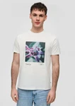 QS Kurzarmshirt T-Shirt mit Frontprint Weiß/Creme/Beige