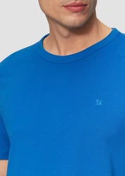s.Oliver Kurzarmshirt T-Shirt mit Logo-Detail Blau/Hellblau