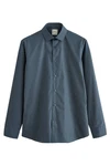 Next Langarmhemd Pflegeleichtes Slim Fit Hemd mit Sportmanschetten Grau/Dunkelblau/Hellblau/Blau