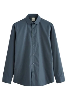 Next Langarmhemd Pflegeleichtes Slim Fit Hemd mit Sportmanschetten Grau/Dunkelblau/Hellblau/Blau Next Langarmhemd Pflegeleichtes Slim Fit Hemd mit Sportmanschetten Grau/Dunkelblau/Hellblau/Blau