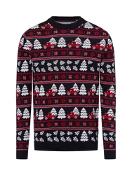 ONLY & SONS Strickpullover Rot/Schwarz/Dunkelblau