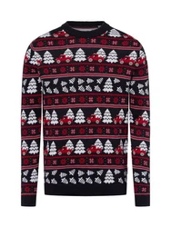ONLY & SONS Strickpullover Rot/Schwarz/Dunkelblau