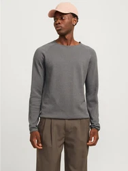 Jack & Jones Rundhalspullover JJEHILL KNIT CREW NECK NOOS Dunkelgrau/Grau/Hellgrau