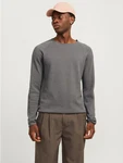Jack & Jones Rundhalspullover JJEHILL KNIT CREW NECK NOOS Dunkelgrau/Grau/Hellgrau