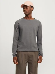 Rundhalspullover JJEHILL KNIT CREW NECK NOOS aus Strukturstrick