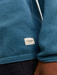 Jack & Jones Rundhalspullover JJEHILL KNIT CREW NECK NOOS cyanblau