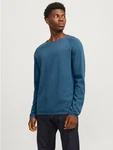Jack & Jones Rundhalspullover JJEHILL KNIT CREW NECK NOOS cyanblau