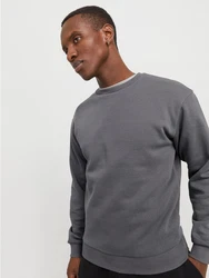 JACK & JONES Sweatshirt JJEBradley Dunkelgrau/Hellgrau/Grau
